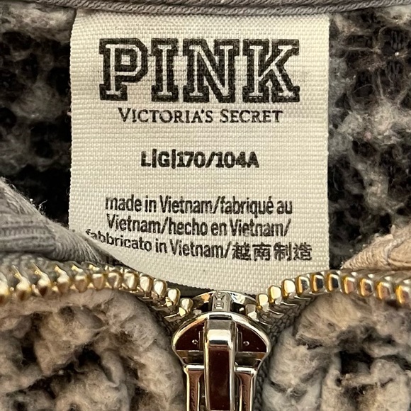 Victoria’s Secret PINK Women’s Gray Sherpa Jacket - Picture 8 of 10